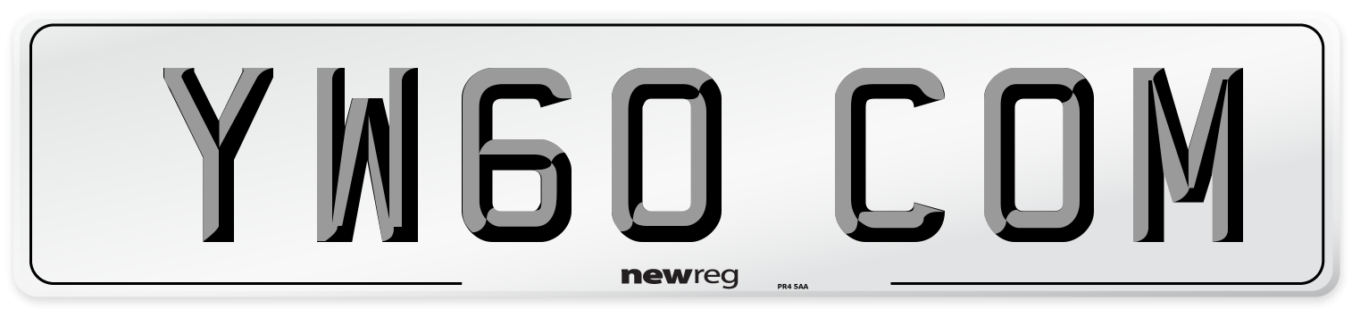 YW60 COM Number Plate from New Reg